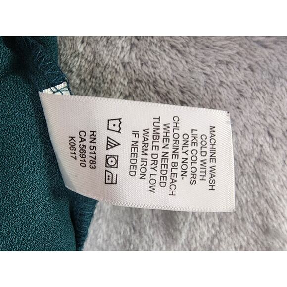 Maurices Ruffled Lace Cold Shoulder Long Sleeve Blouse Size S Green Back Button - Picture 6 of 8